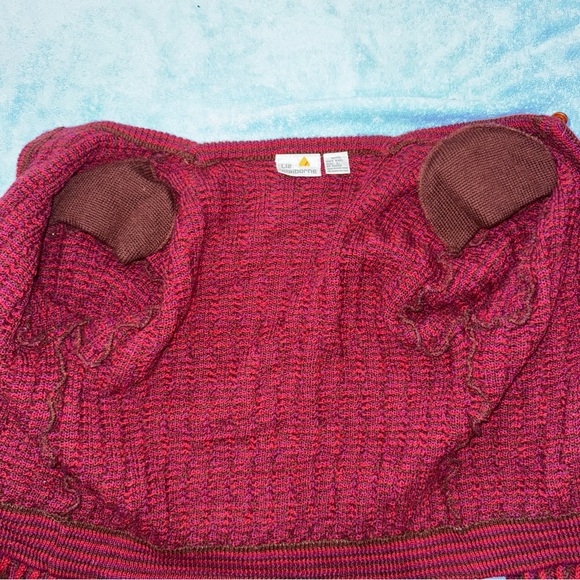 Liz Claiborne Vintage 100% Wool Cable Knit Cardigan, Petite L, Bold Retro - Picture 11 of 13